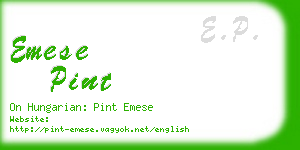 emese pint business card